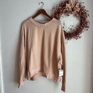 FP Movement X Hatch SMALL Intercept Maternity Pullover Sweatshirt Desert Sand